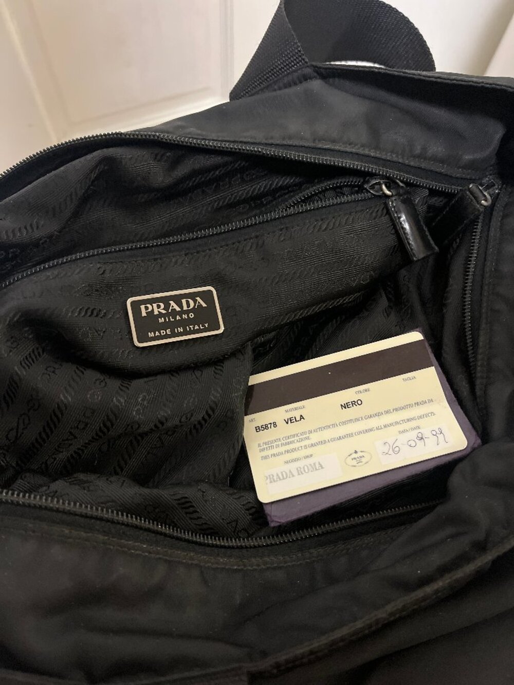 Y2K Black Prada Nylon shoulder bag purse - Picture 12 of 14